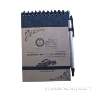 Eco-friendly notebook, spiral binding manner and ball pen, all is environmental material